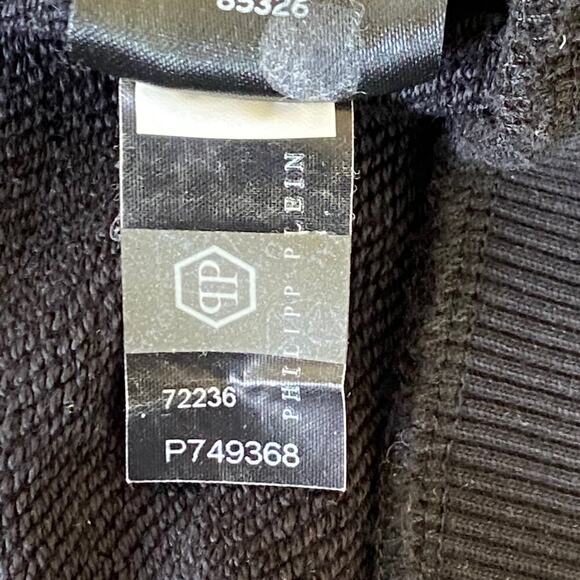 Philipp Plein Crystal Rhinestone Half Skull Sweatshirt *Black* Sz XL - Picture 11 of 15